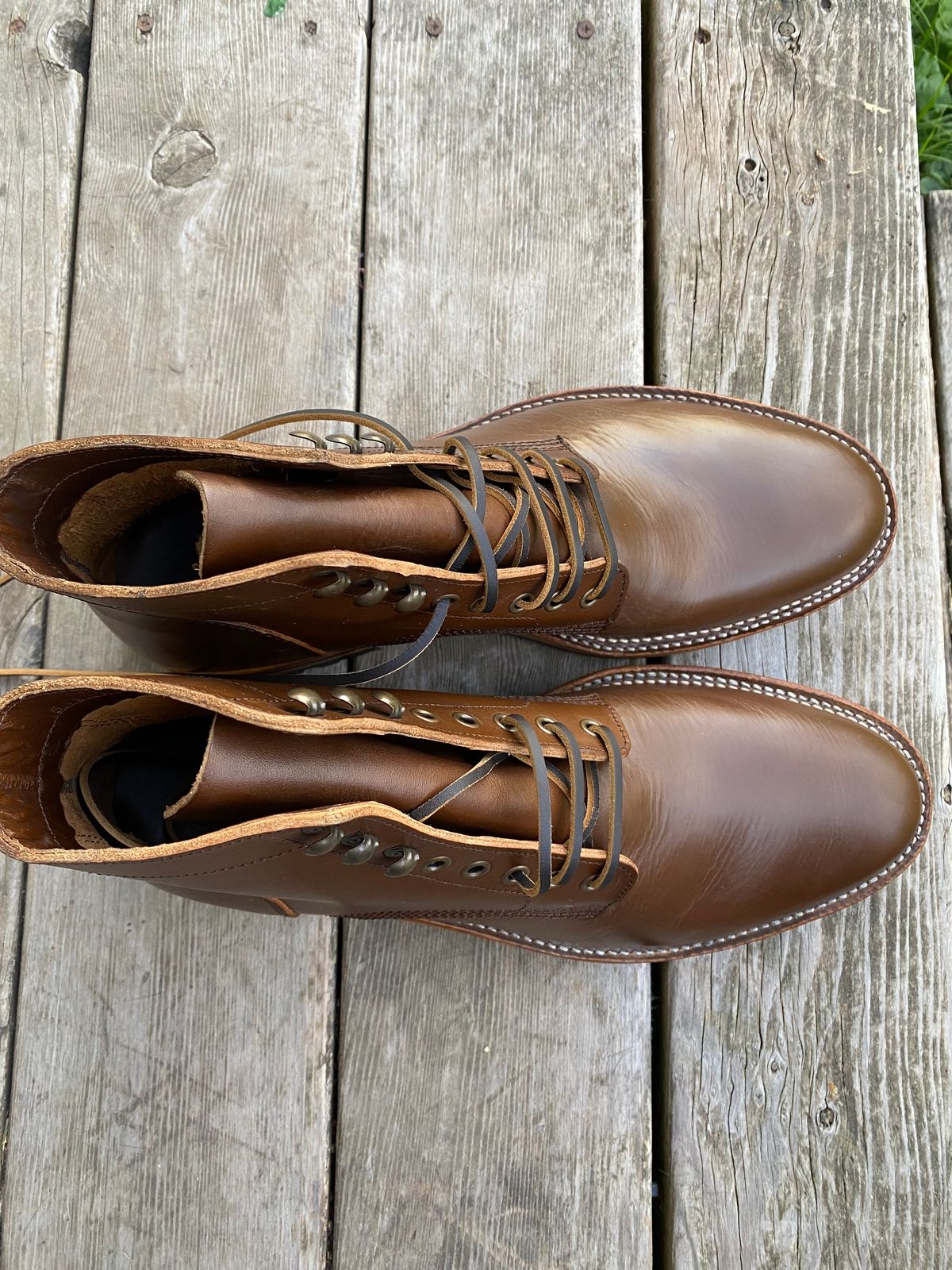 Photo by cereus0843 on September 30, 2025 of the Parkhurst The Allen in Italpel Caramel Teacore Veg Tan.
