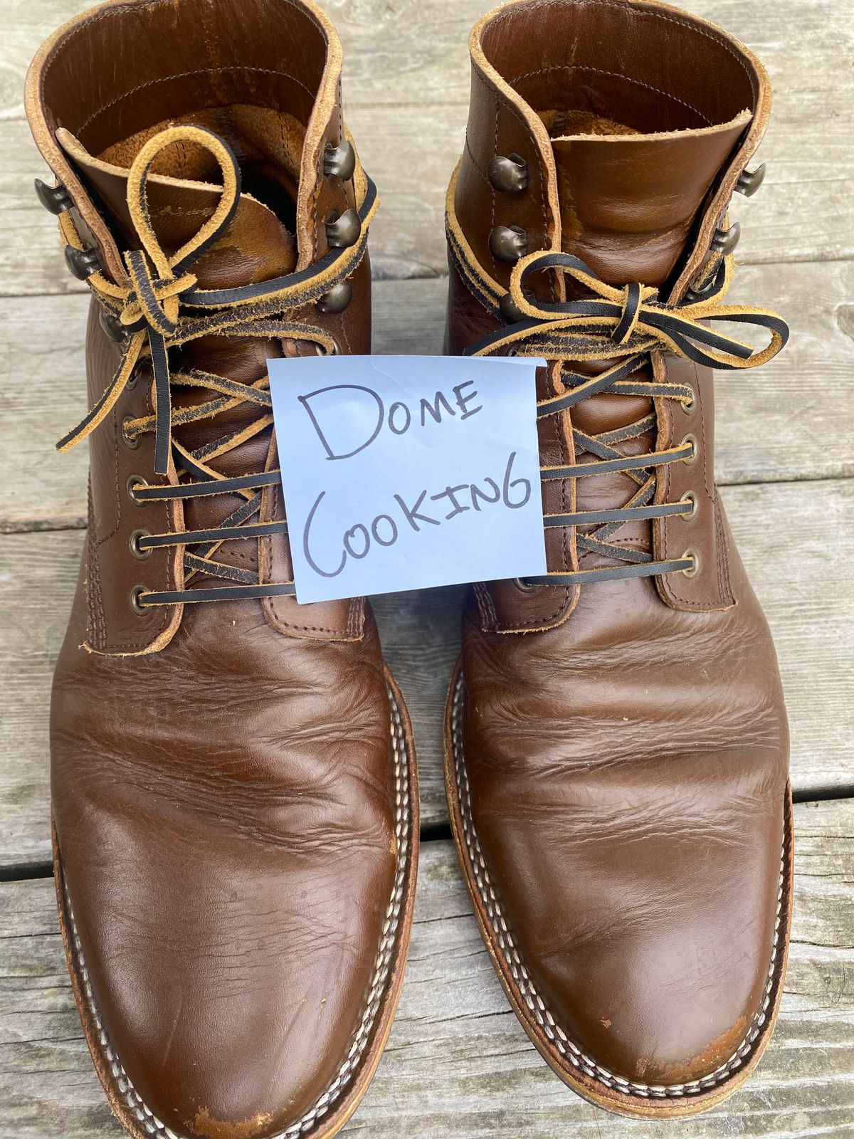 Photo by cereus0843 on November 2, 2025 of the Parkhurst The Allen in Italpel Caramel Teacore Veg Tan.