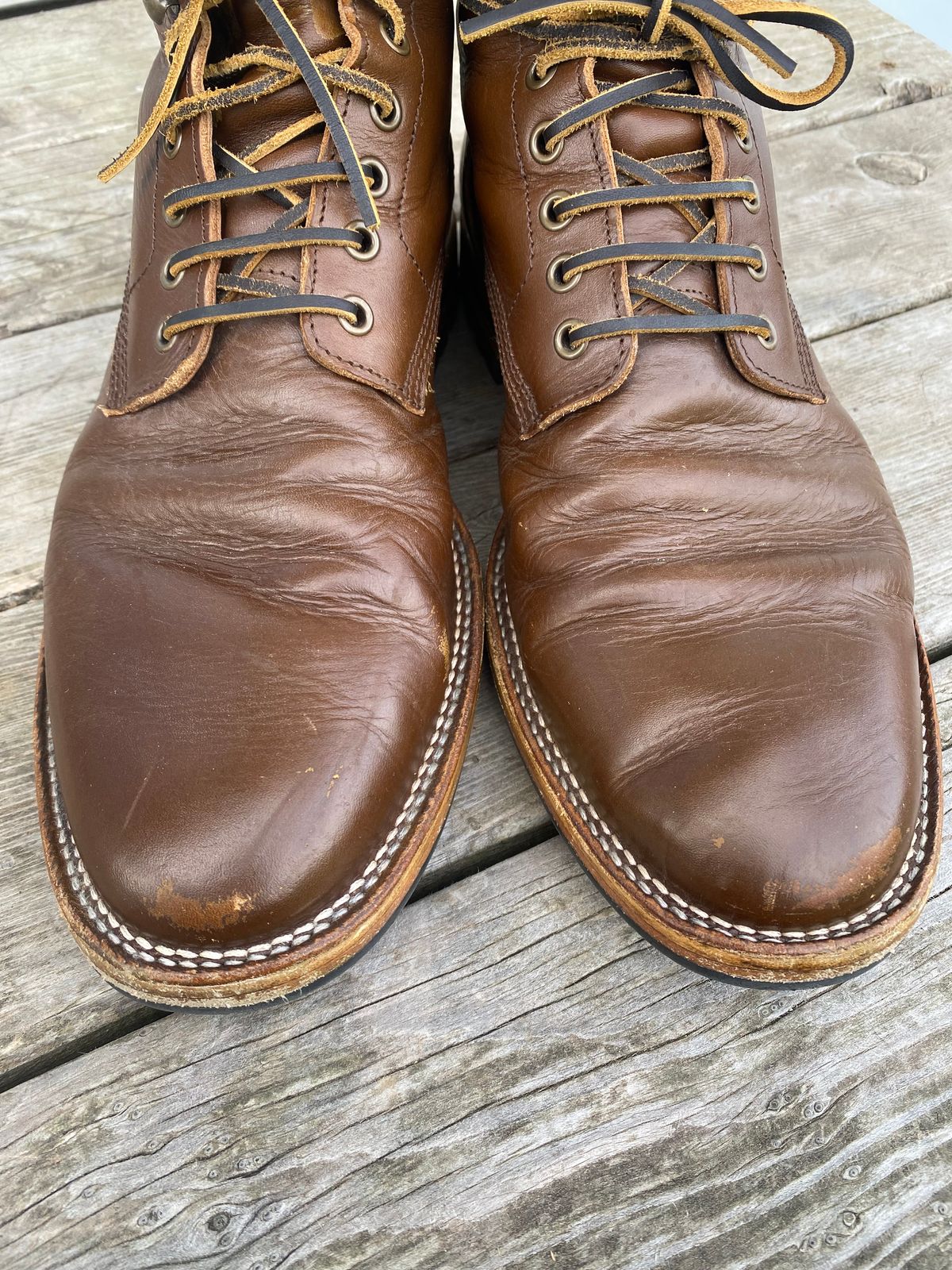 Photo by cereus0843 on November 2, 2025 of the Parkhurst The Allen in Italpel Caramel Teacore Veg Tan.