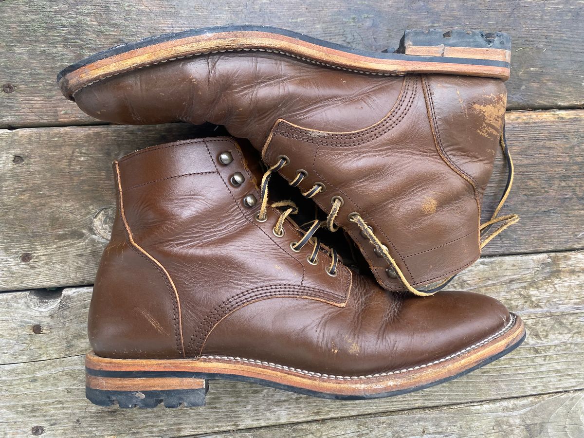 Photo by cereus0843 on December 2, 2025 of the Parkhurst The Allen in Italpel Caramel Teacore Veg Tan.