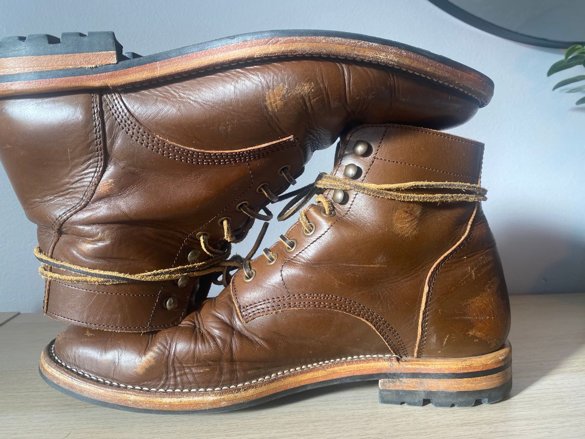 Photo by cereus0843 on January 3, 2026 of the Parkhurst The Allen in Italpel Caramel Teacore Veg Tan.