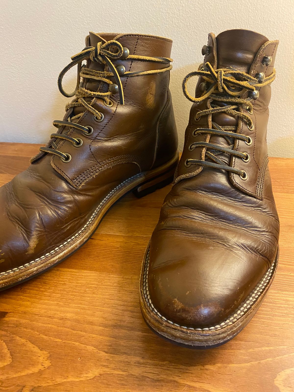 Photo by cereus0843 on February 6, 2026 of the Parkhurst The Allen in Italpel Caramel Teacore Veg Tan.