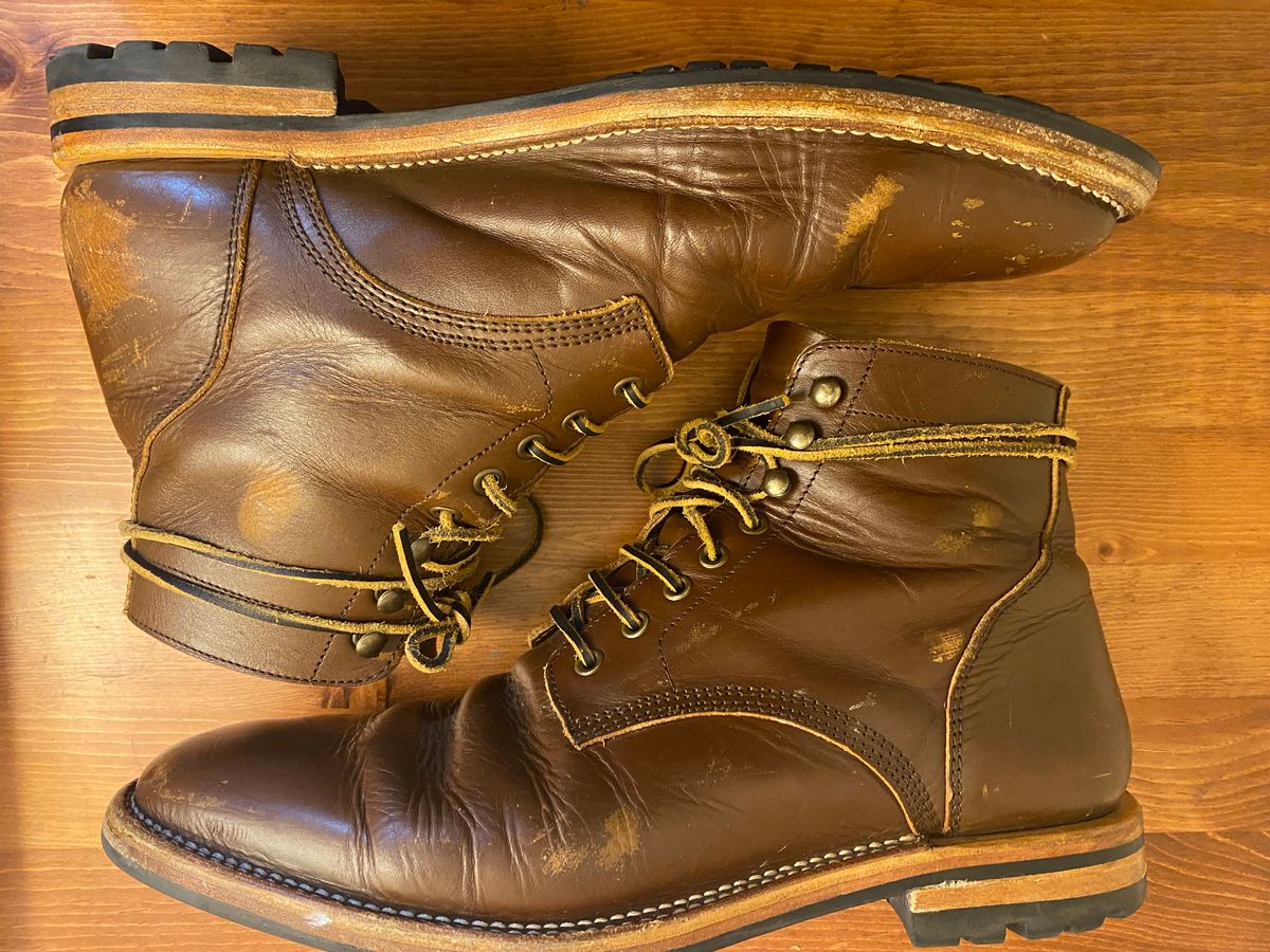 Photo by cereus0843 on February 6, 2026 of the Parkhurst The Allen in Italpel Caramel Teacore Veg Tan.