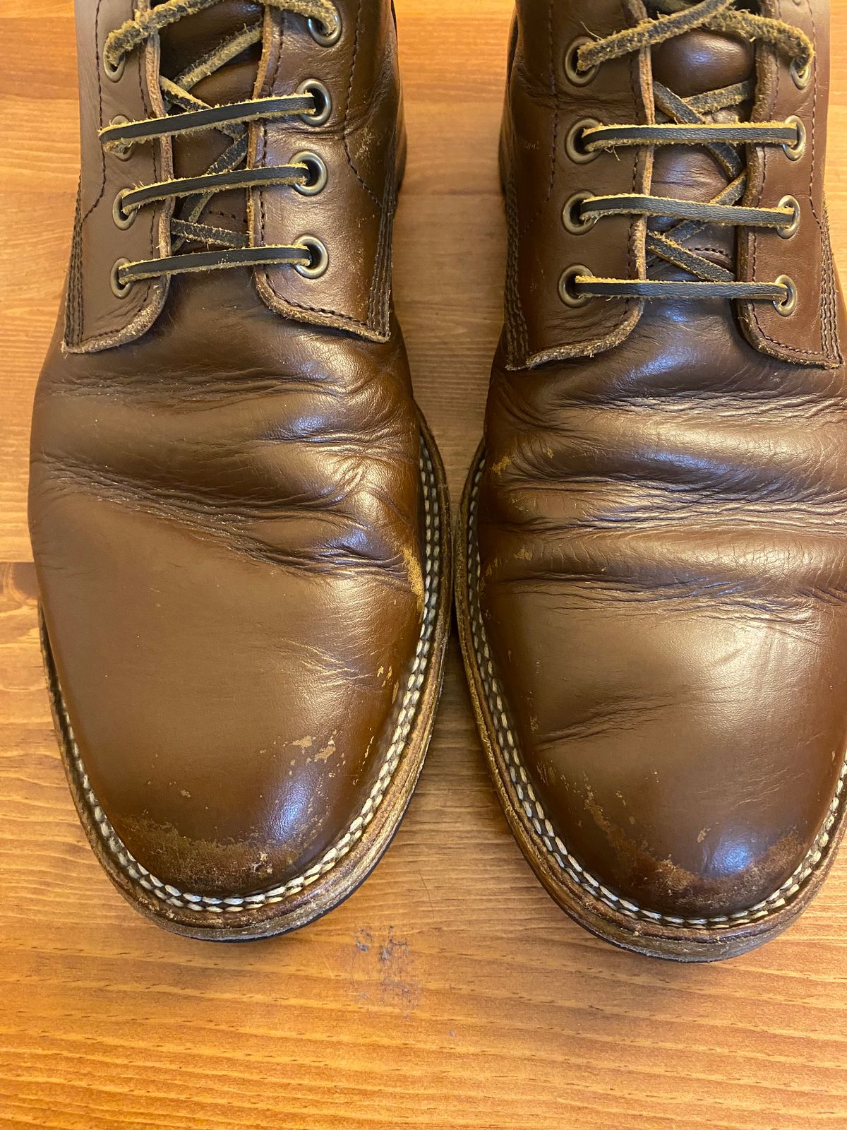 Photo by cereus0843 on February 6, 2026 of the Parkhurst The Allen in Italpel Caramel Teacore Veg Tan.