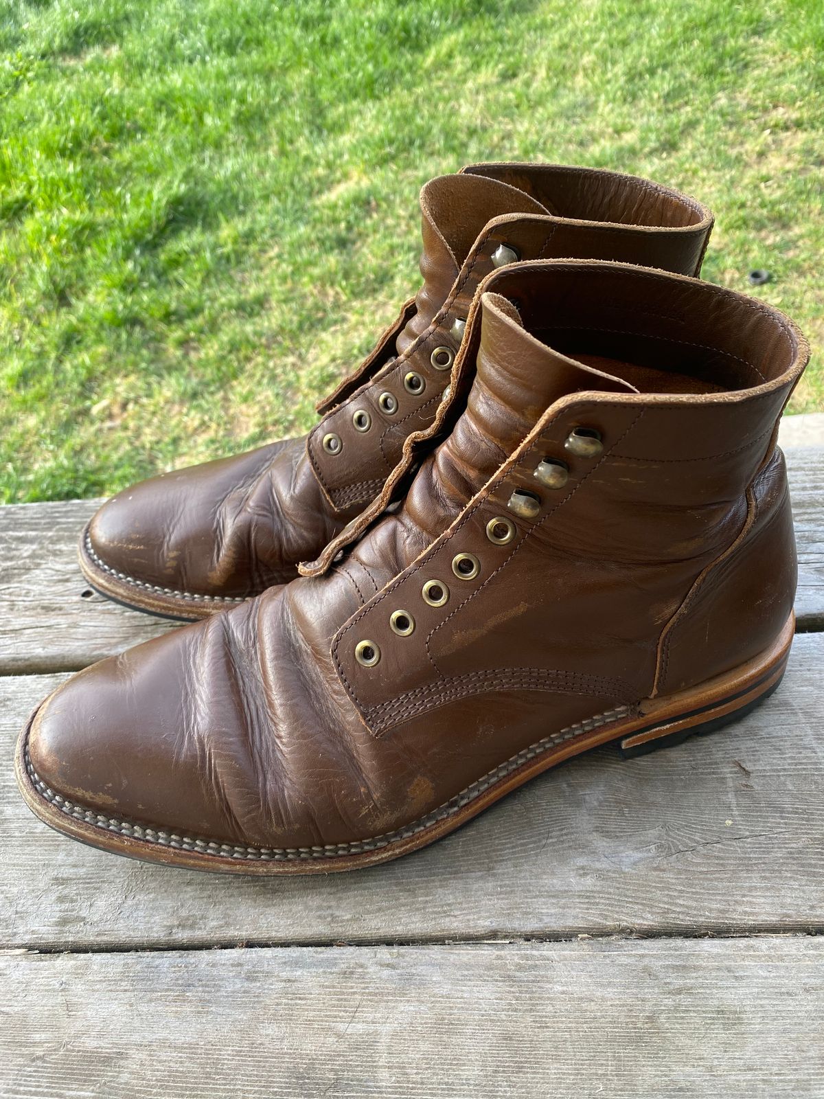 Photo by cereus0843 on April 6, 2026 of the Parkhurst The Allen in Italpel Caramel Teacore Veg Tan.