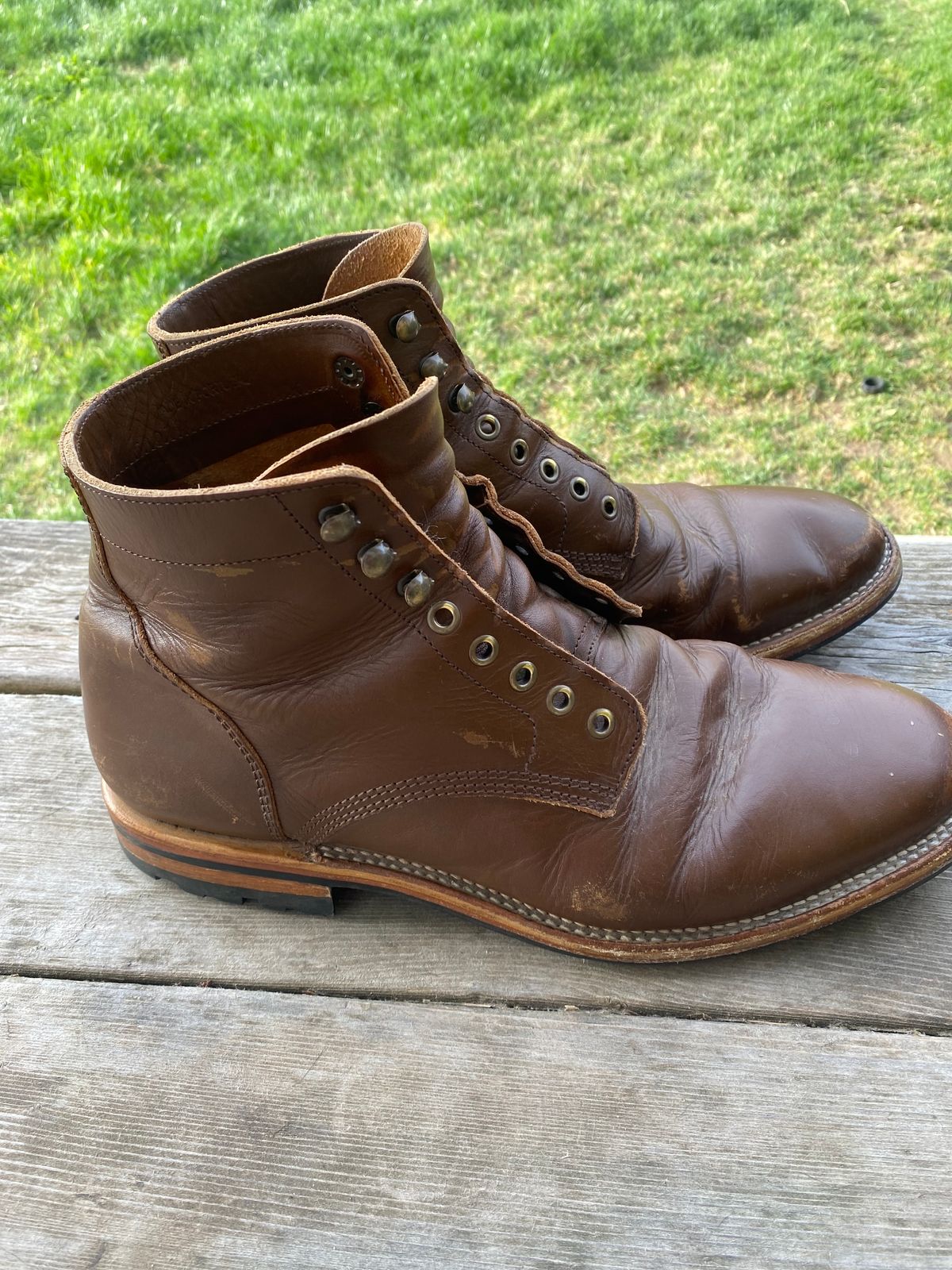 Photo by cereus0843 on April 6, 2026 of the Parkhurst The Allen in Italpel Caramel Teacore Veg Tan.