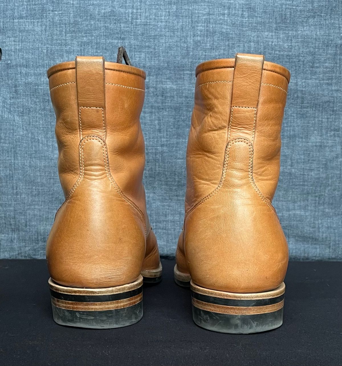 Photo by MMcC on December 5, 2024 of the Skuce Shoes 8" Derby Boot MTO in Horween Natural Dublin.