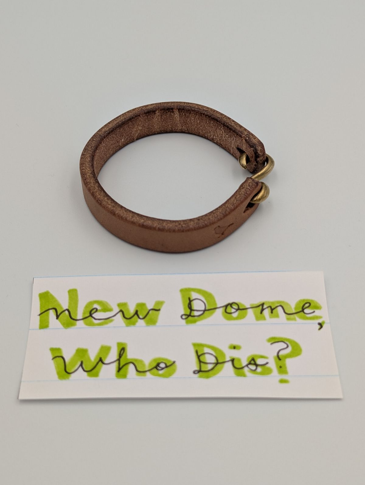 Photo by wistless on October 2, 2025 of the Pigeon Tree Cuff in J&FJ Baker Natural Oak Bark Tanned Bridle.