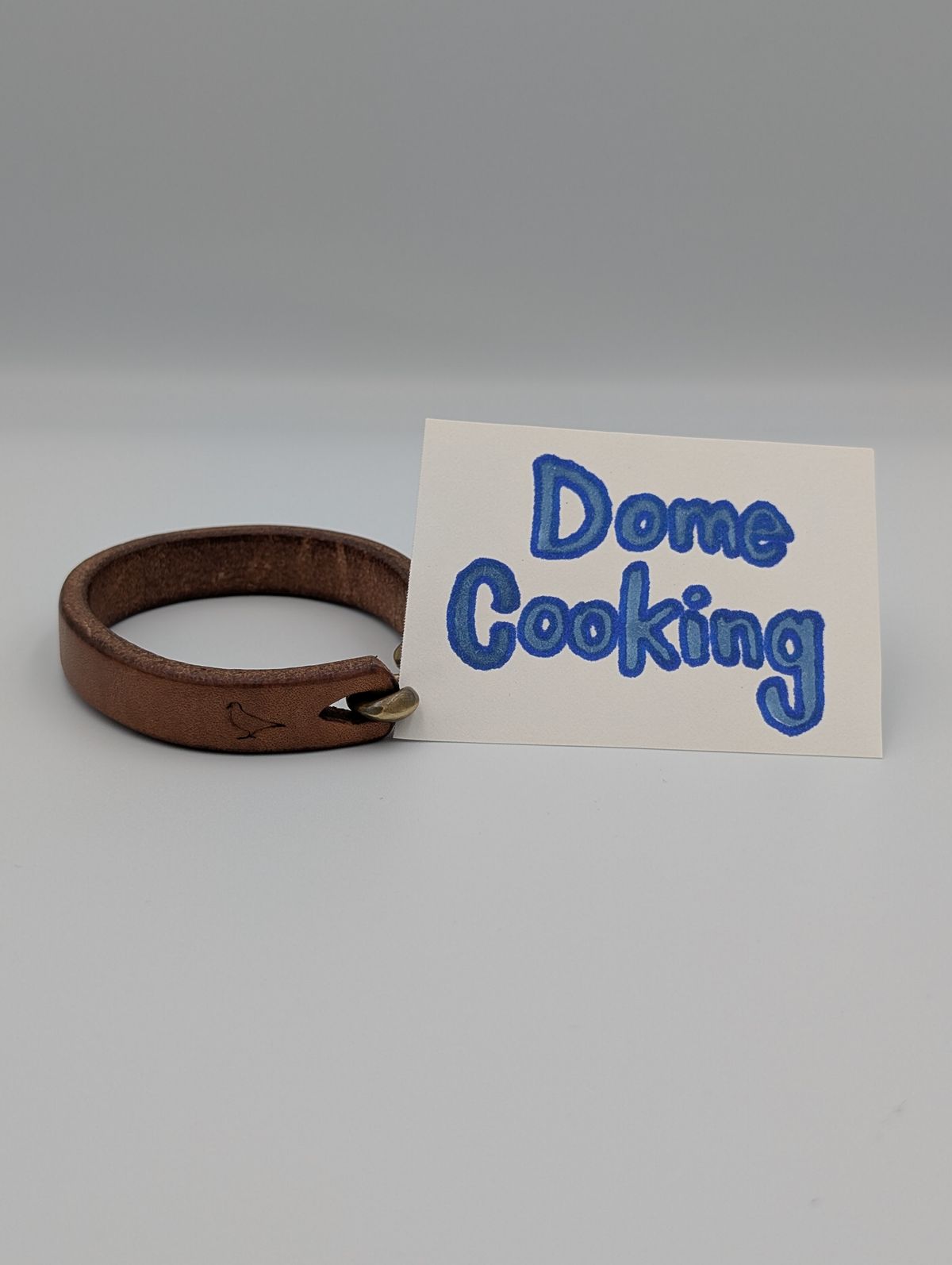 Photo by wistless on November 2, 2025 of the Pigeon Tree Cuff in J&FJ Baker Natural Oak Bark Tanned Bridle.