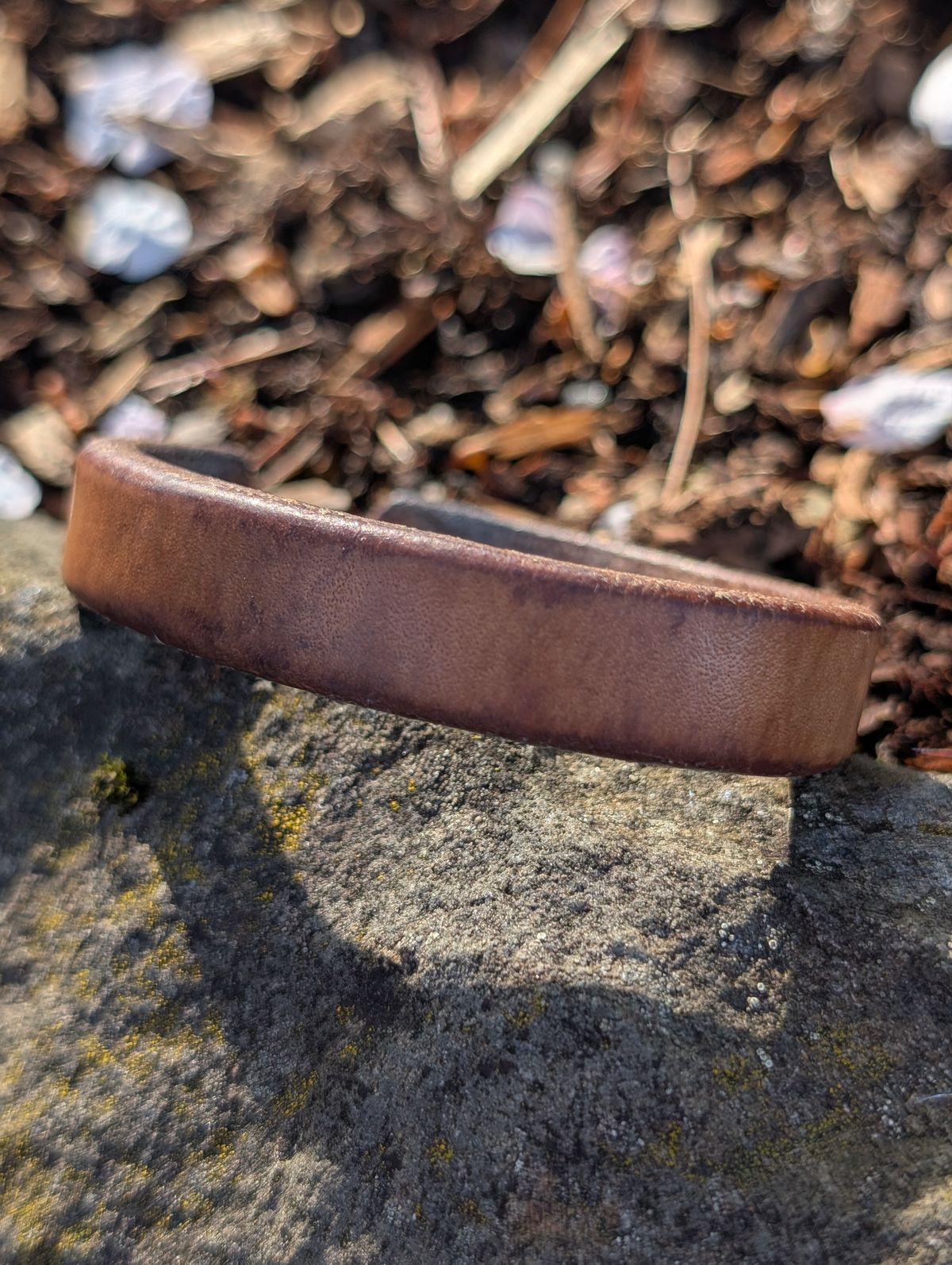 Photo by wistless on April 3, 2026 of the Pigeon Tree Cuff in J&FJ Baker Natural Oak Bark Tanned Bridle.