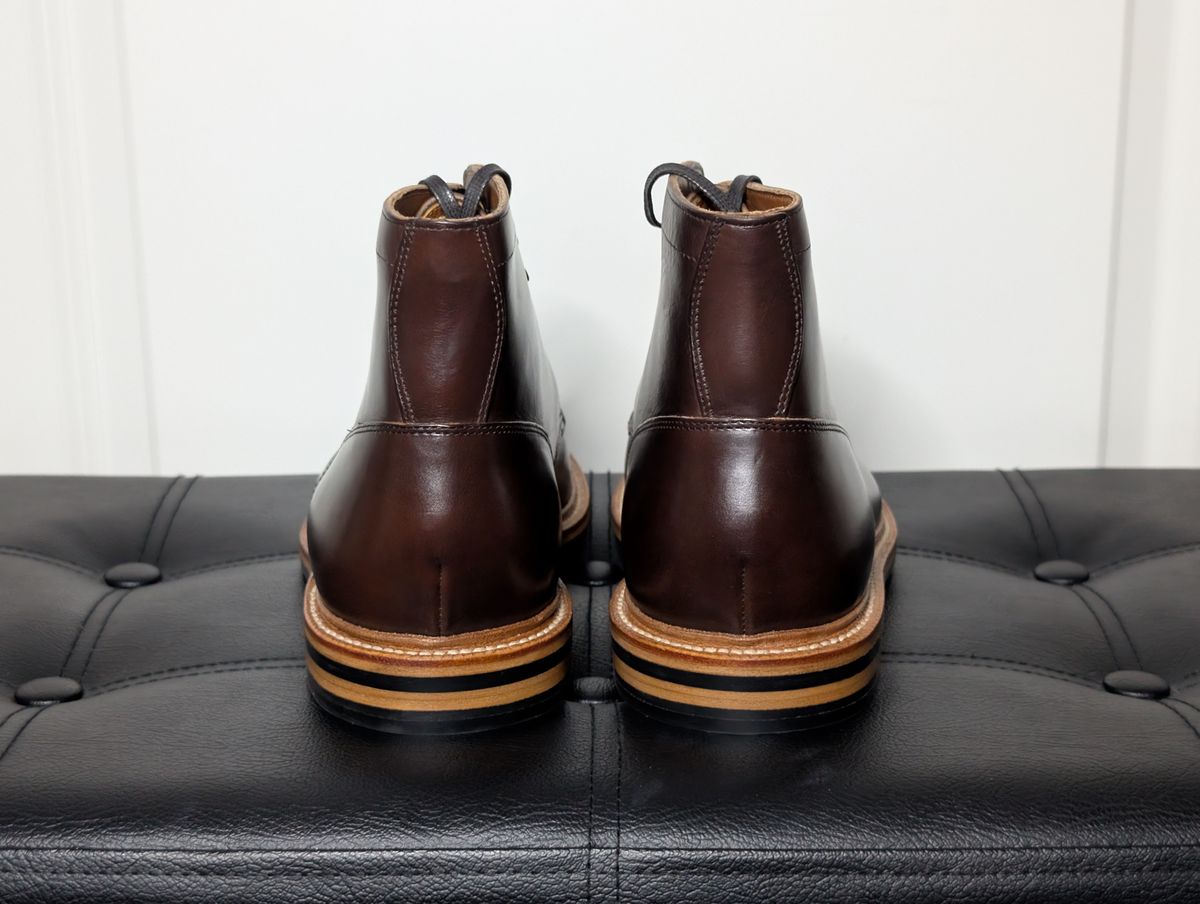Photo by wistless on October 3, 2024 of the Grant Stone Diesel Boot in Horween Crimson Chromexcel.