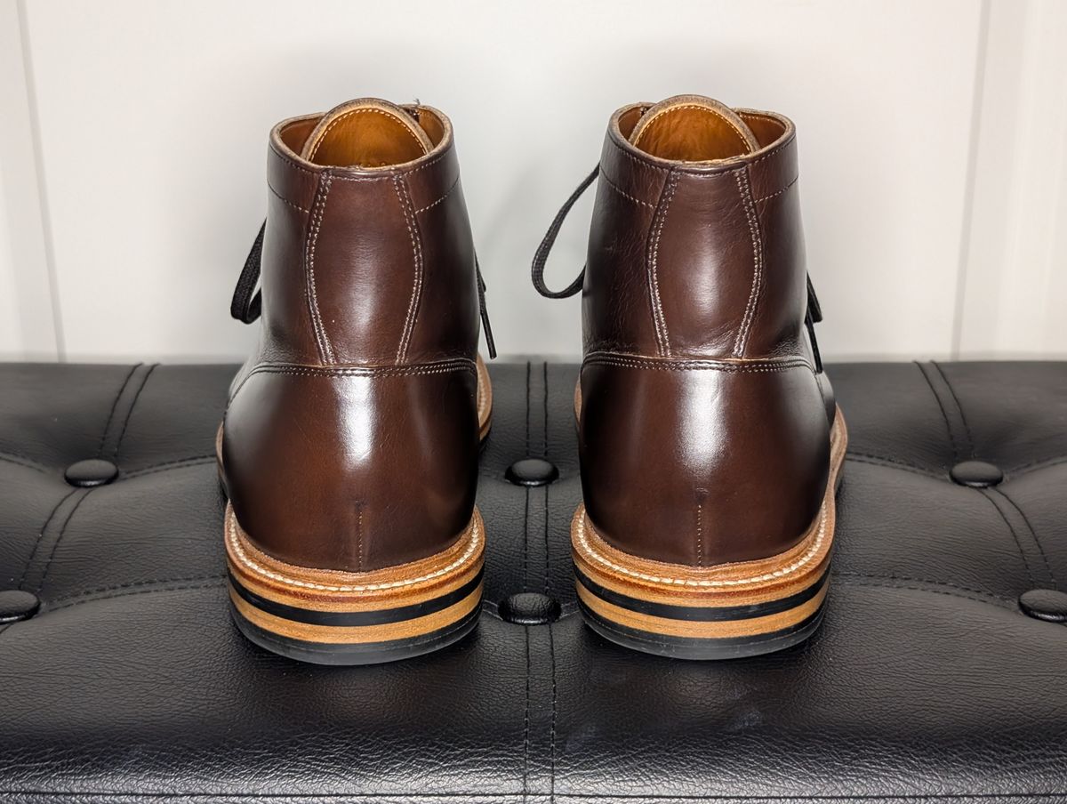 Photo by wistless on November 3, 2024 of the Grant Stone Diesel Boot in Horween Crimson Chromexcel.