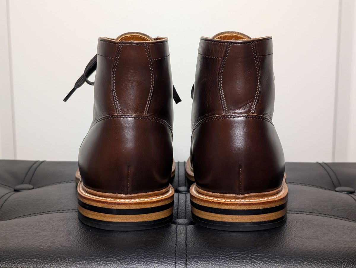 Photo by wistless on December 5, 2024 of the Grant Stone Diesel Boot in Horween Crimson Chromexcel.