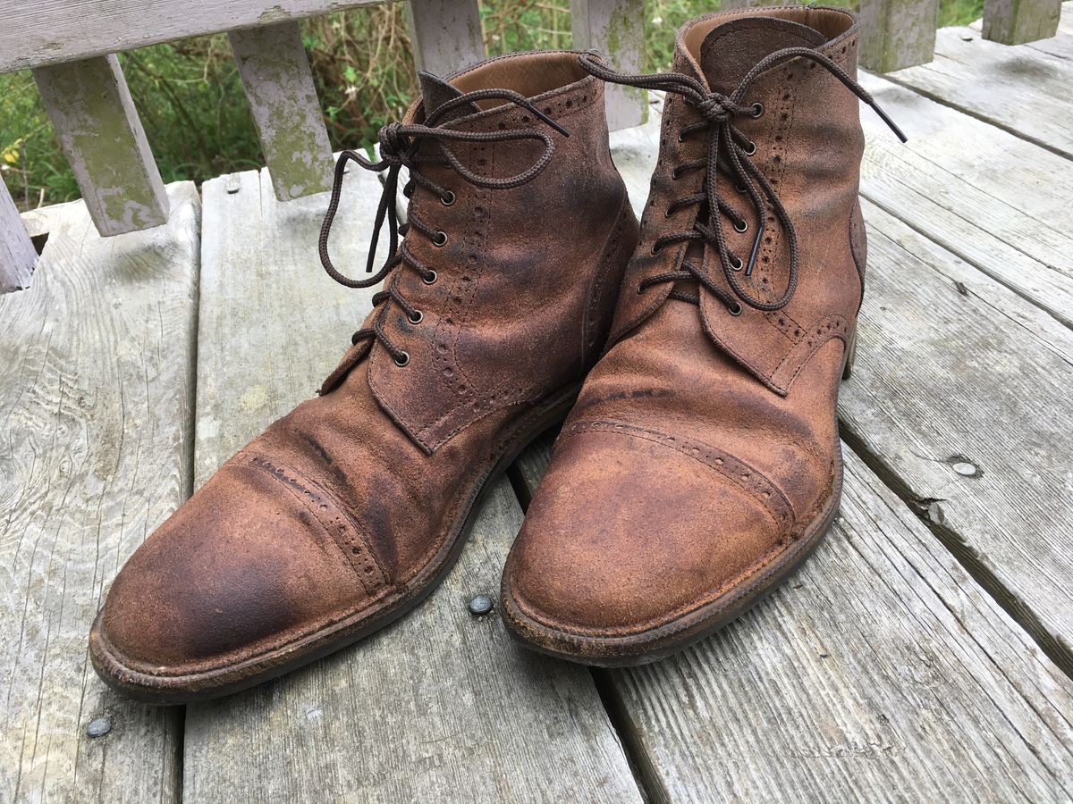 Photo by loralrose on November 11, 2019 of the Rider Boot Co. Irwin in Lo Stivale Olive Reverso Calf.