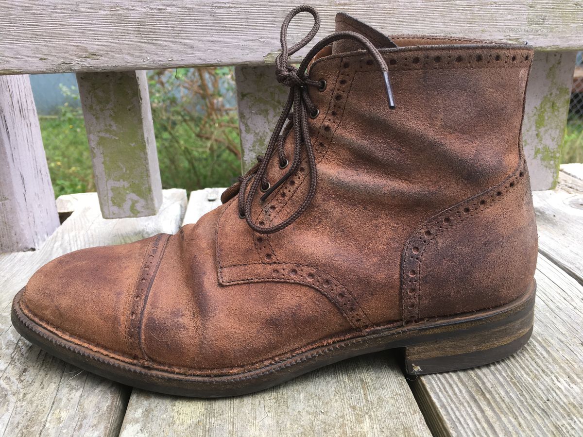 Photo by loralrose on November 11, 2019 of the Rider Boot Co. Irwin in Lo Stivale Olive Reverso Calf.