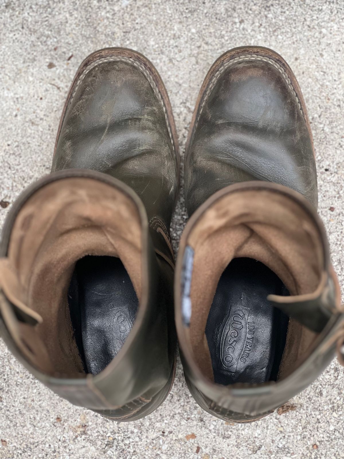 Photo by adriankgonzes on January 5, 2025 of the Wesco Mister Lou in Forest Green Chromexel.