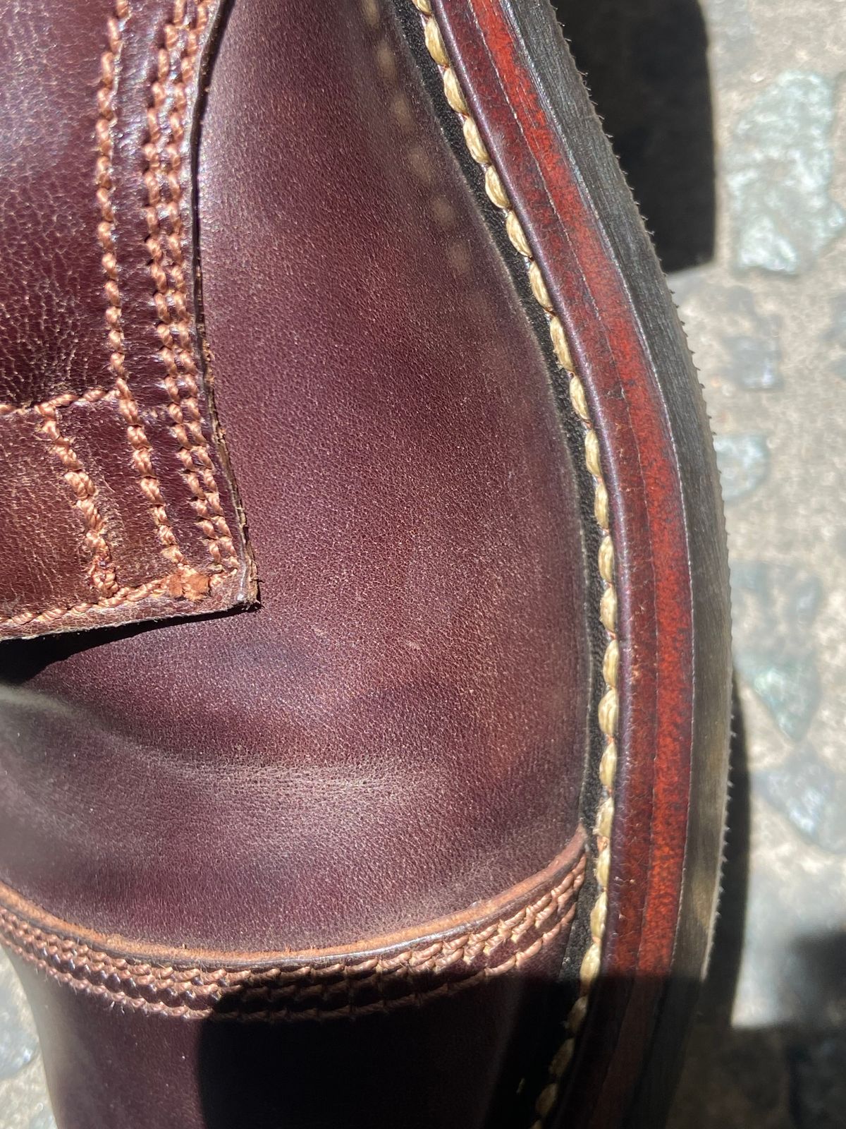 Photo by Boot.Stomp on May 6, 2026 of the Willie's Handmade Boots Cap Toe Service Boot in Maryam Olive Horserump Overdyed Dark Brown.