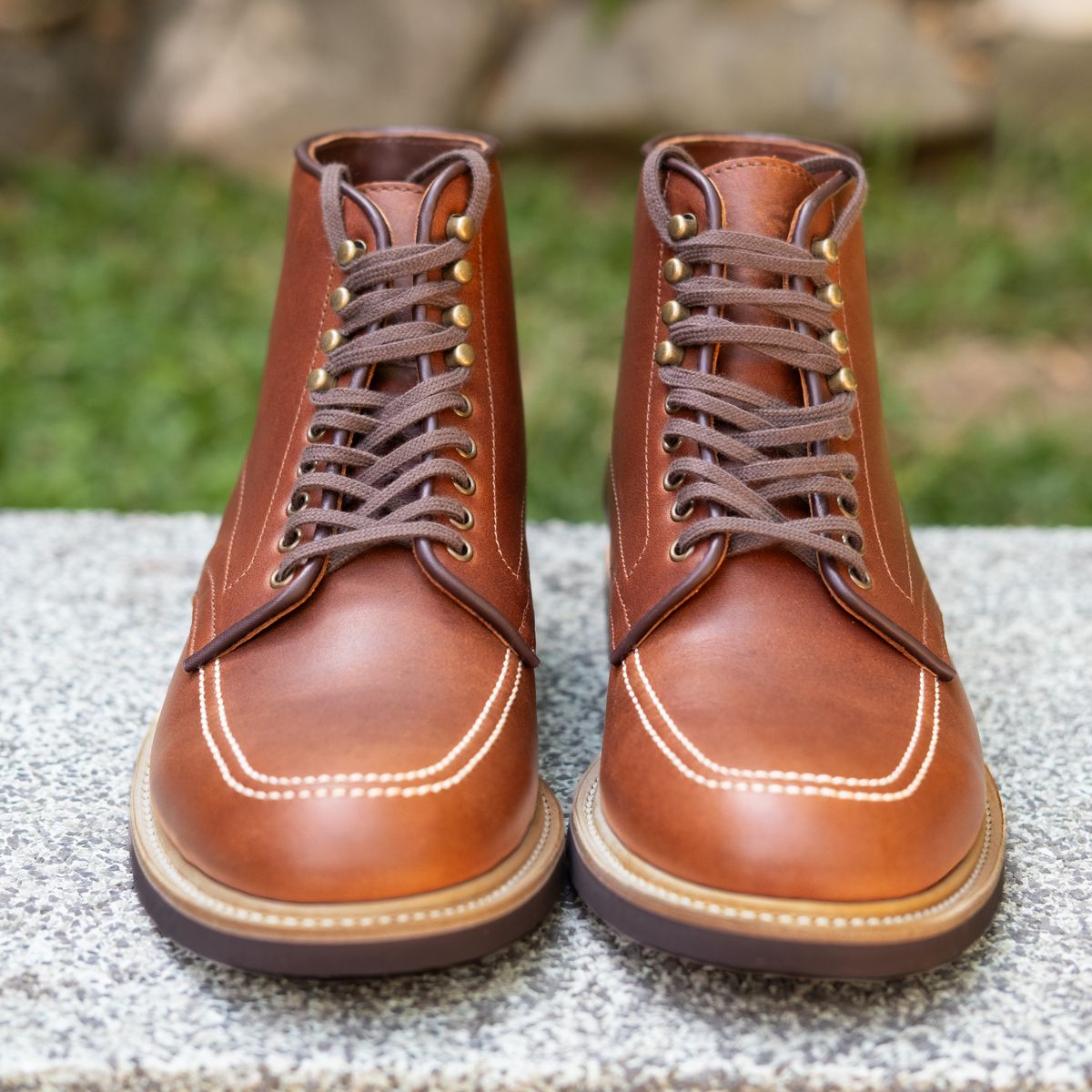 Photo by Boot.Stomp on March 14, 2026 of the Luosjiet Indiana Moctoe Boot (Brown Full Grain Pull-Up Cowhide) in Brown Full Grain Pull-Up Cowhide.