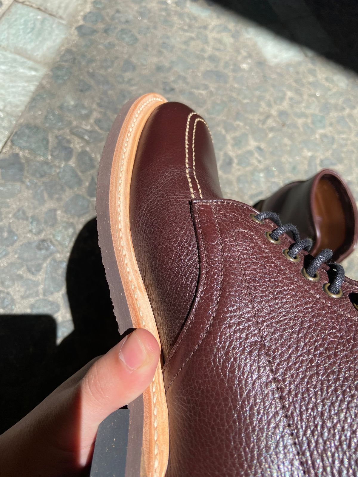 Photo by Boot.Stomp on May 21, 2026 of the Luosjiet Indiana Moctoe Boot in Dark Brown Lychee.