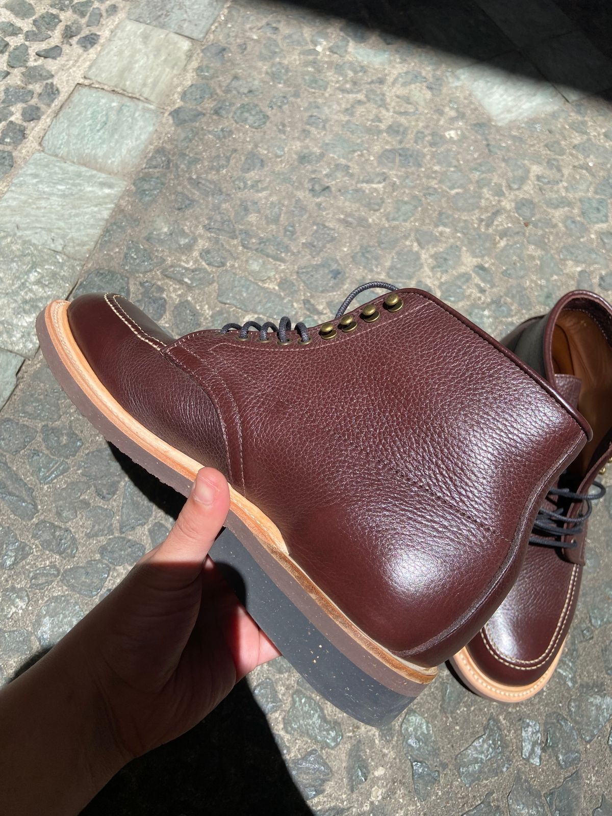 Photo by Boot.Stomp on May 21, 2026 of the Luosjiet Indiana Moctoe Boot in Dark Brown Lychee.