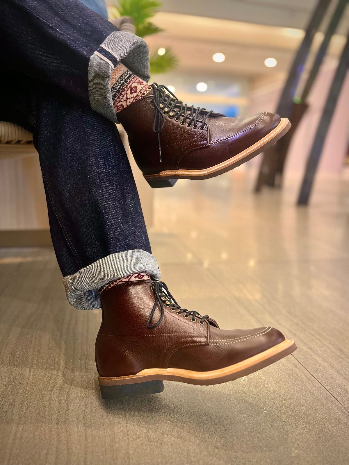 Photo by Boot.Stomp on May 22, 2026 of the Luosjiet Indiana Moctoe Boot in Dark Brown Lychee.
