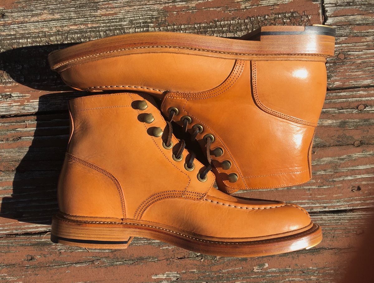 Photo by Bossa on October 1, 2024 of the Grant Stone Ottawa Boot in Badalassi Carlo Natural Minerva.