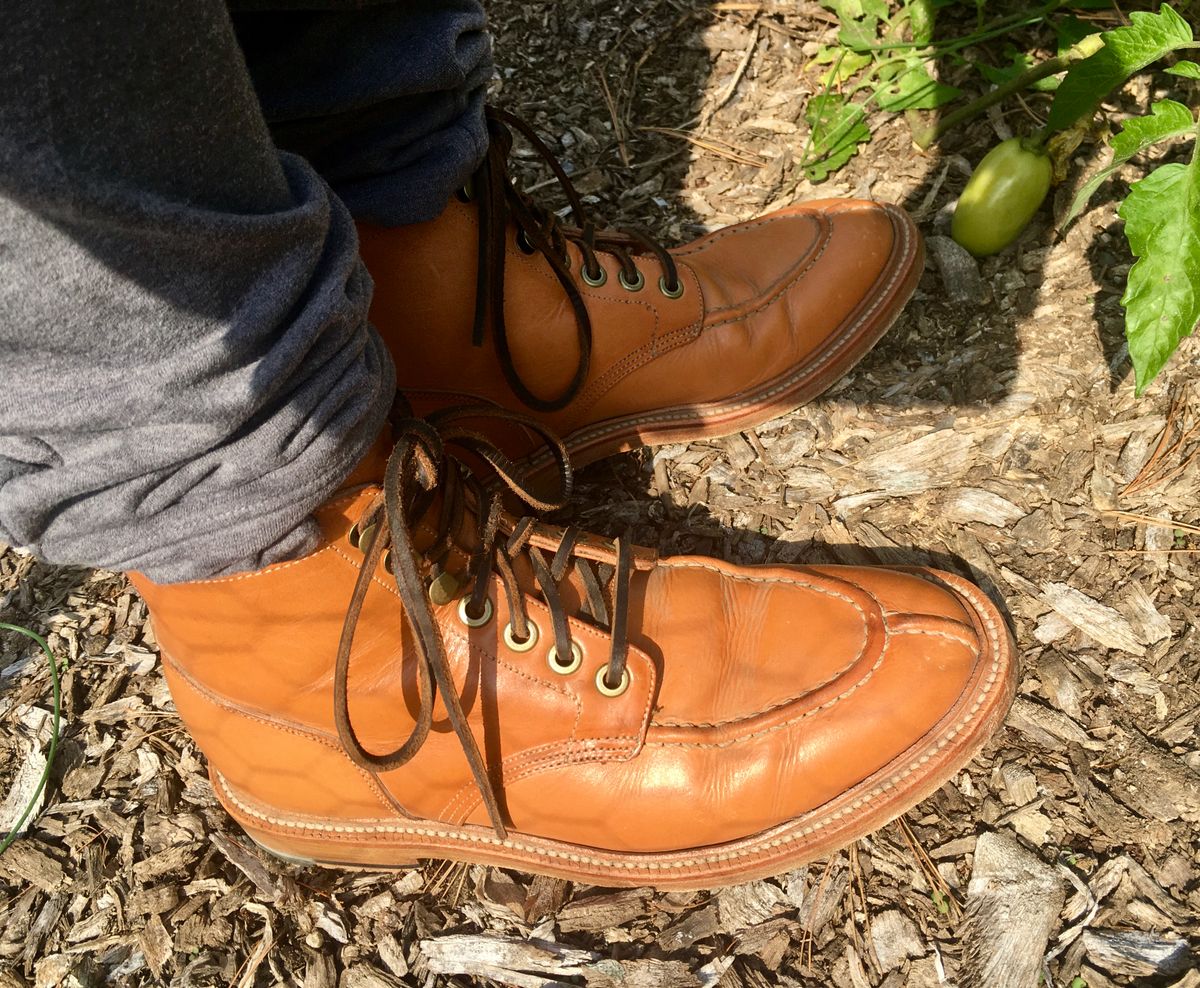 Photo by Bossa on October 13, 2024 of the Grant Stone Ottawa Boot in Badalassi Carlo Natural Minerva.