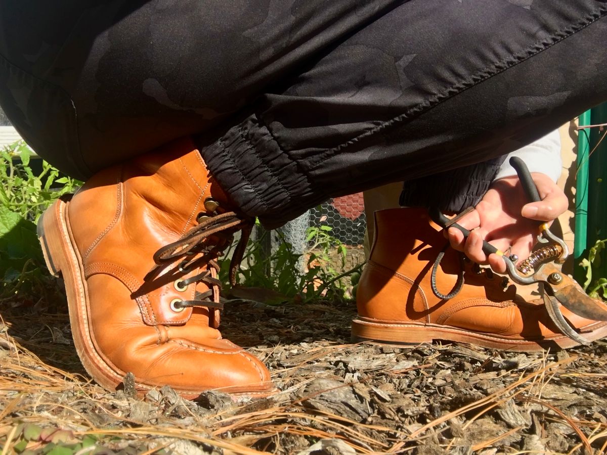 Photo by Bossa on November 2, 2024 of the Grant Stone Ottawa Boot in Badalassi Carlo Natural Minerva.