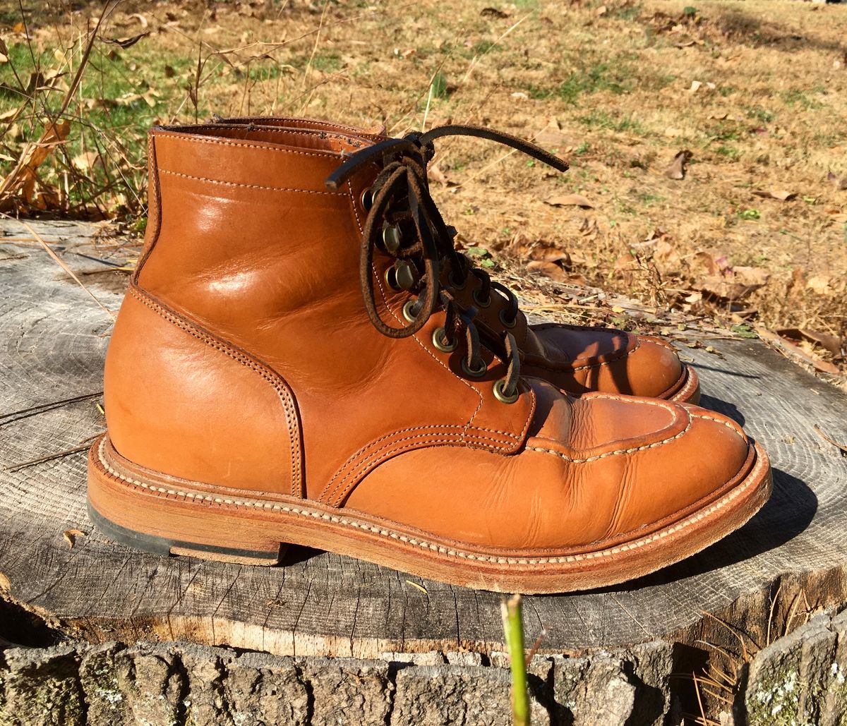 Photo by Bossa on November 2, 2024 of the Grant Stone Ottawa Boot in Badalassi Carlo Natural Minerva.