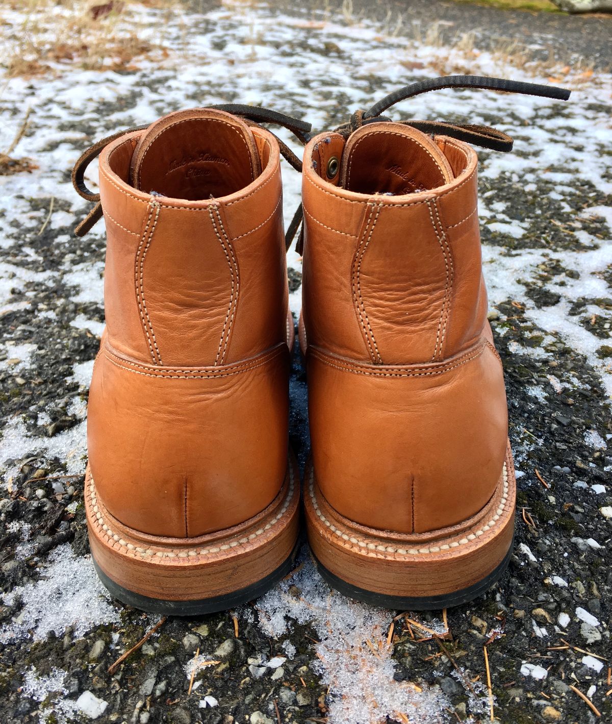 Photo by Bossa on December 5, 2024 of the Grant Stone Ottawa Boot in Badalassi Carlo Natural Minerva.