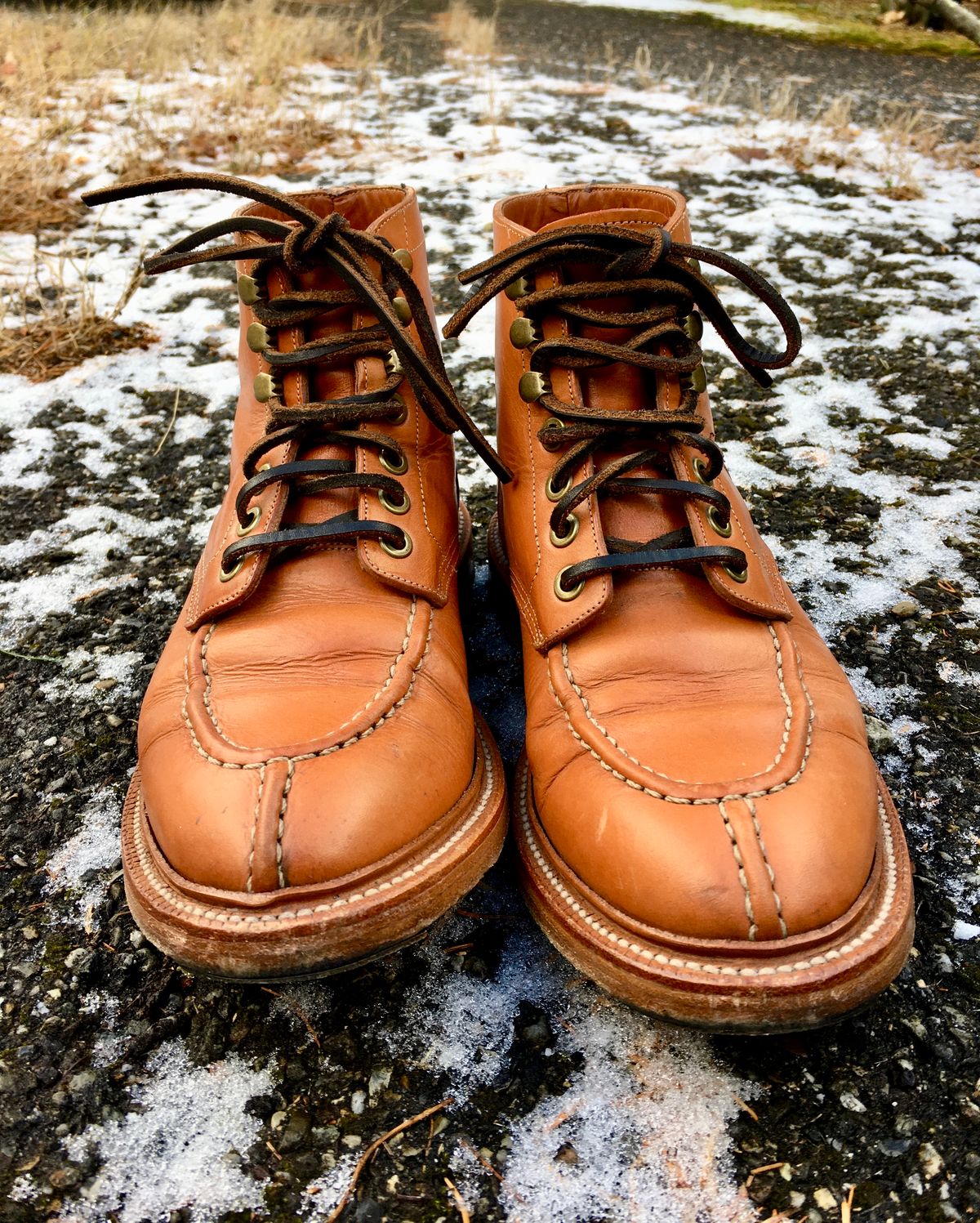 Photo by Bossa on December 5, 2024 of the Grant Stone Ottawa Boot in Badalassi Carlo Natural Minerva.