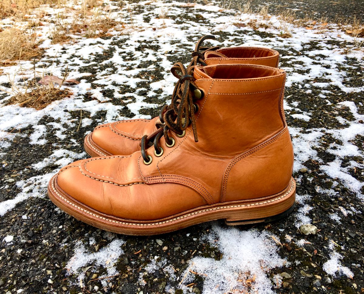 Photo by Bossa on December 5, 2024 of the Grant Stone Ottawa Boot in Badalassi Carlo Natural Minerva.