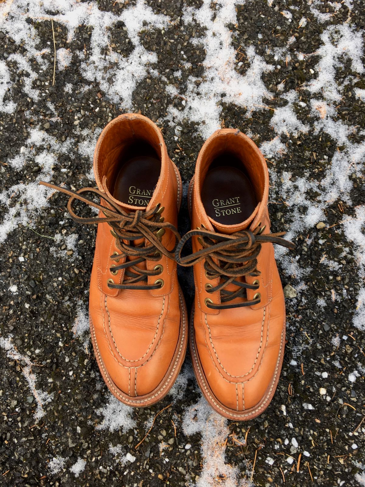 Photo by Bossa on December 5, 2024 of the Grant Stone Ottawa Boot in Badalassi Carlo Natural Minerva.