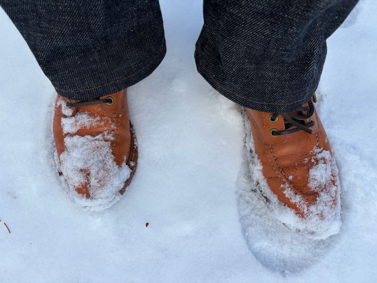 Photo by Bossa on December 26, 2024 of the Grant Stone Ottawa Boot in Badalassi Carlo Natural Minerva.