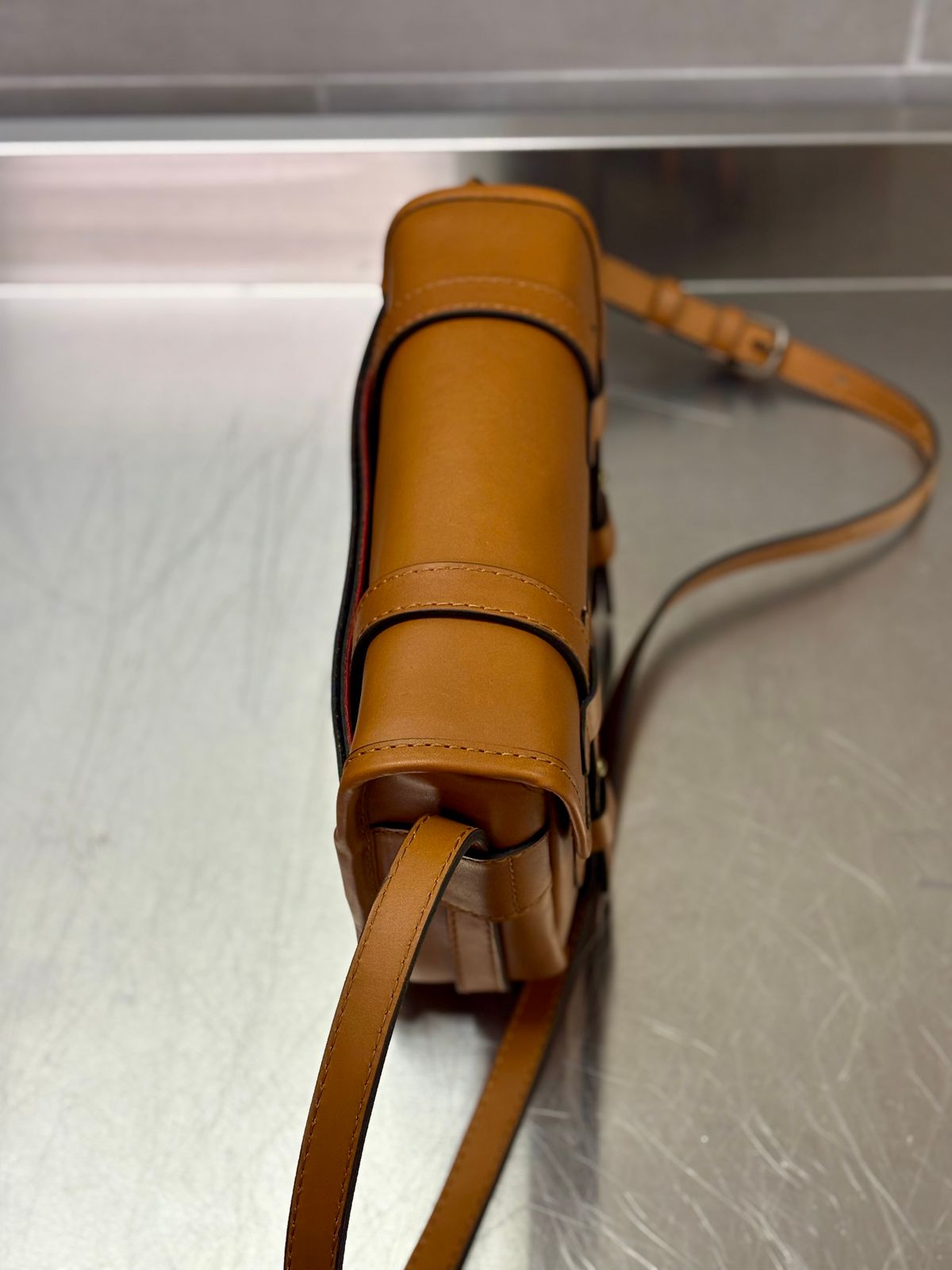 Photo by Bossa on October 1, 2025 of the Cravar D.S. M Sand in Pit Vegetable Tanned Cowhide.