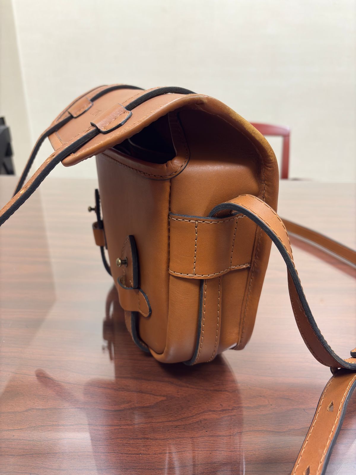 Photo by Bossa on November 5, 2025 of the Cravar D.S. M Sand in Pit Vegetable Tanned Cowhide.