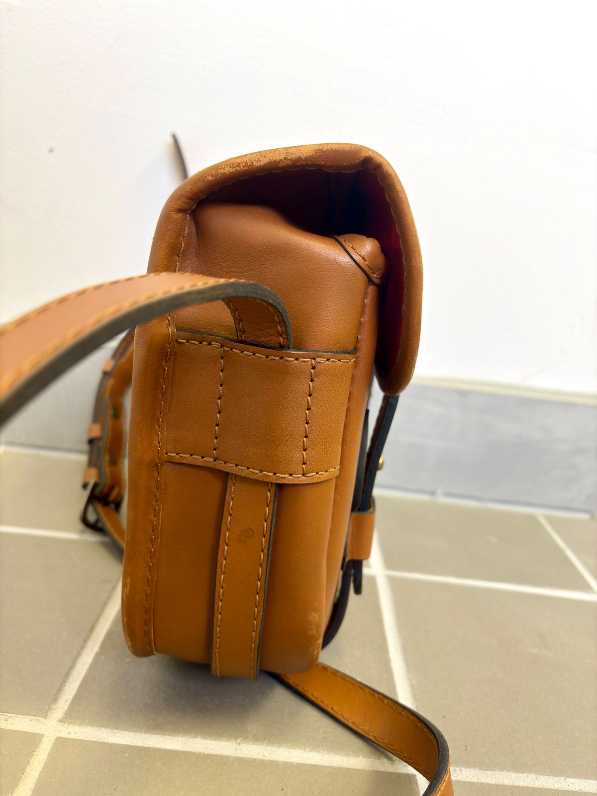 Photo by Bossa on March 4, 2026 of the Cravar D.S. M Sand in Pit Vegetable Tanned Cowhide.