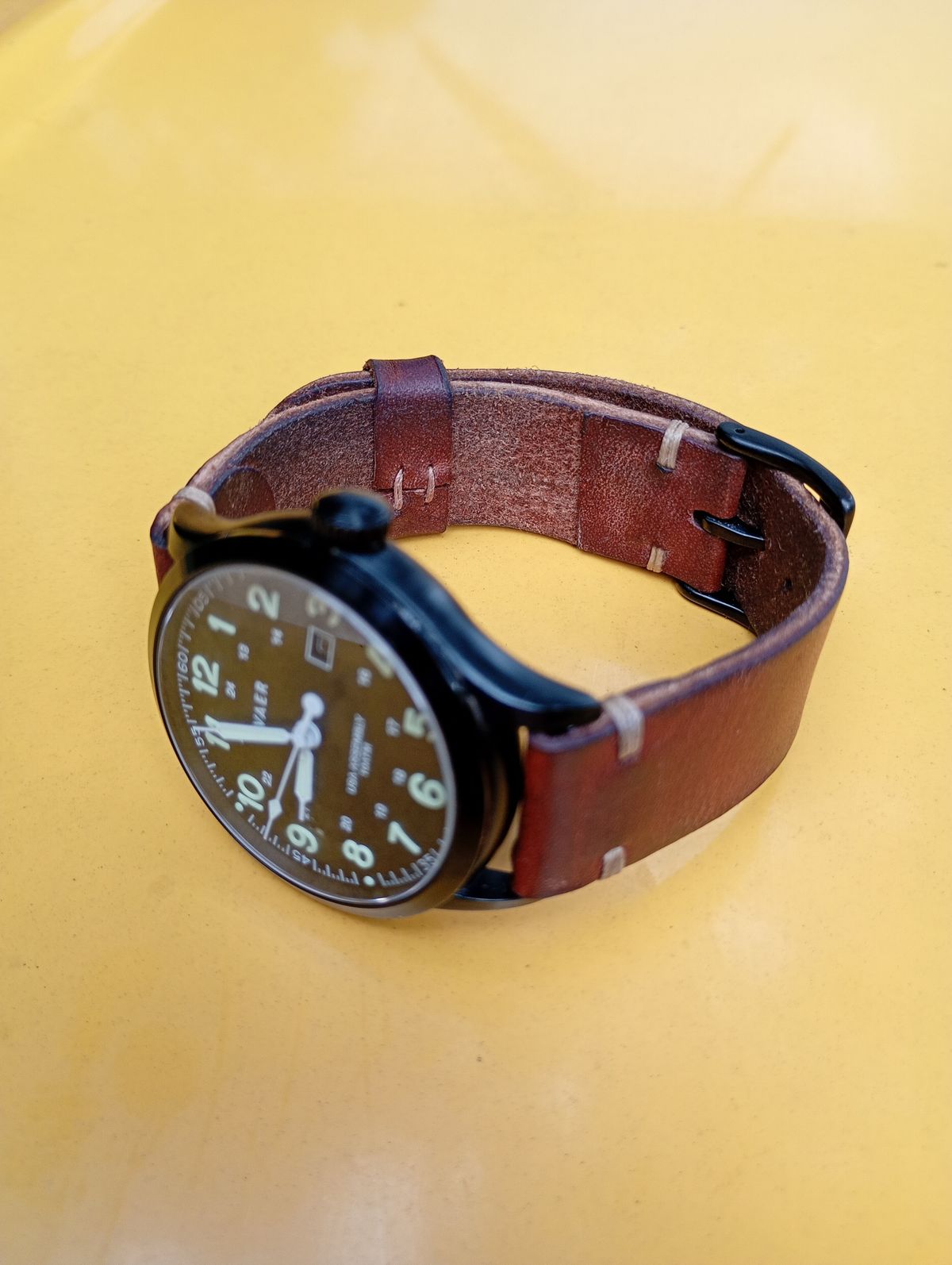 Photo by willisca on February 3, 2026 of the Threaded Leather Co. The Hudson in Horween English Tan Dublin.