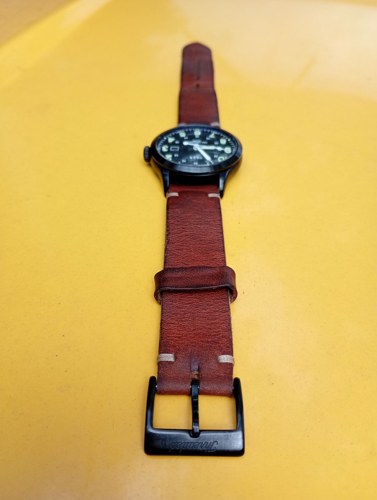 Photo by willisca on February 3, 2026 of the Threaded Leather Co. The Hudson in Horween English Tan Dublin.