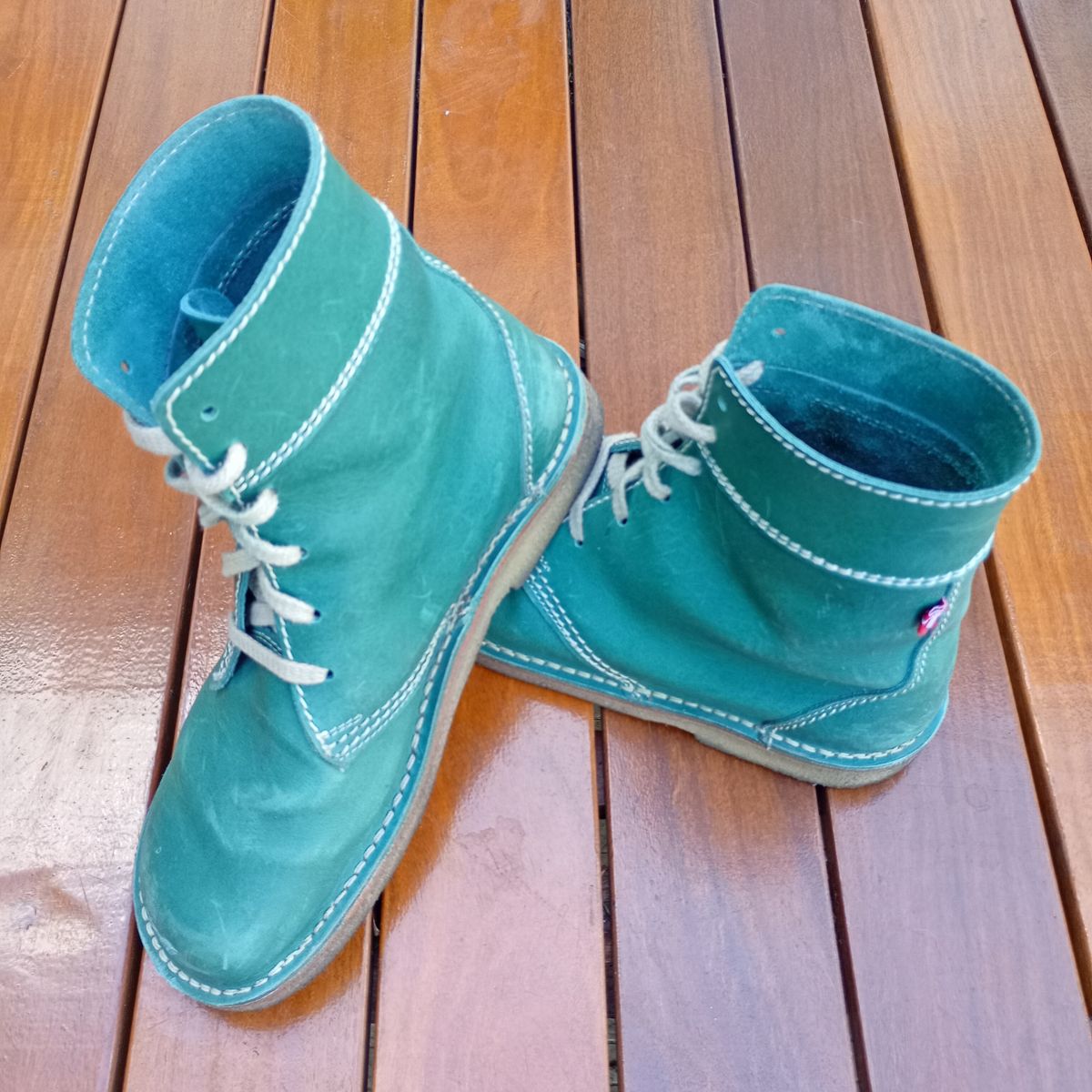 Photo by willisca on September 17, 2025 of the Duckfeet Faborg in Terracare Turquoise-Green.
