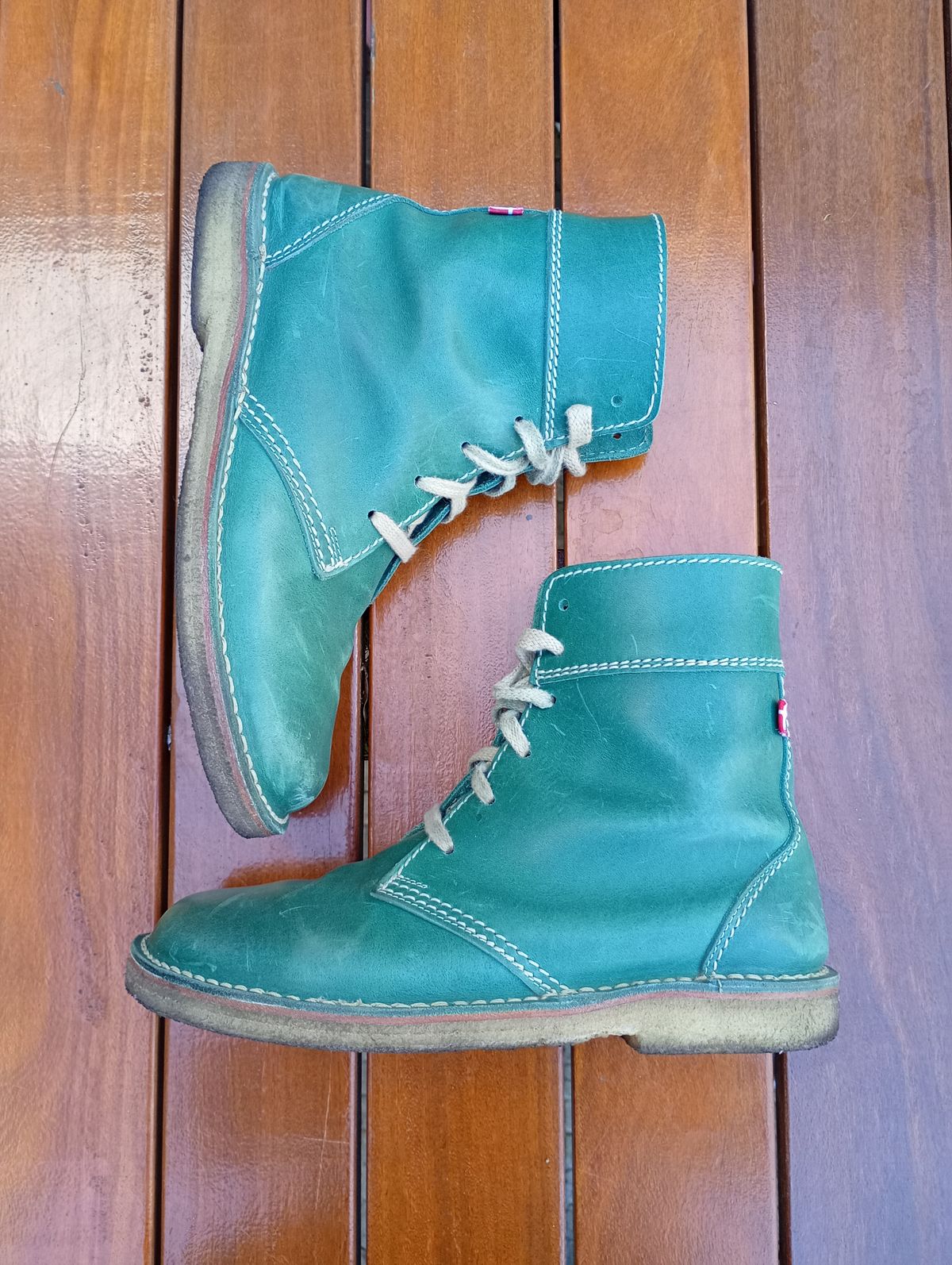 Photo by willisca on September 17, 2025 of the Duckfeet Faborg in Terracare Turquoise-Green.