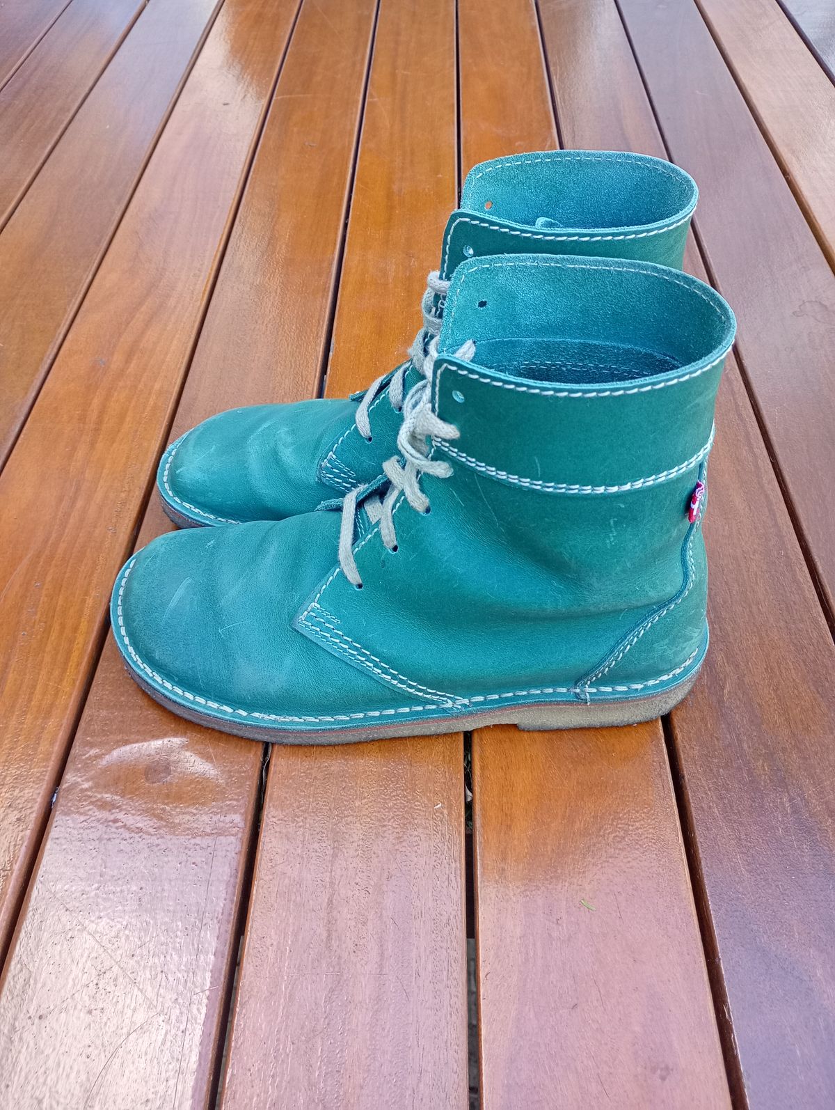 Photo by willisca on September 17, 2025 of the Duckfeet Faborg in Terracare Turquoise-Green.