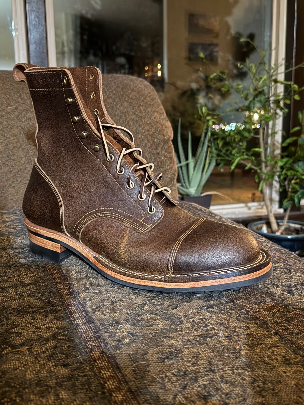 Photo by Mike on December 3, 2025 of the Bordon Custom Model in Horween Cinnamon Waxed Flesh.