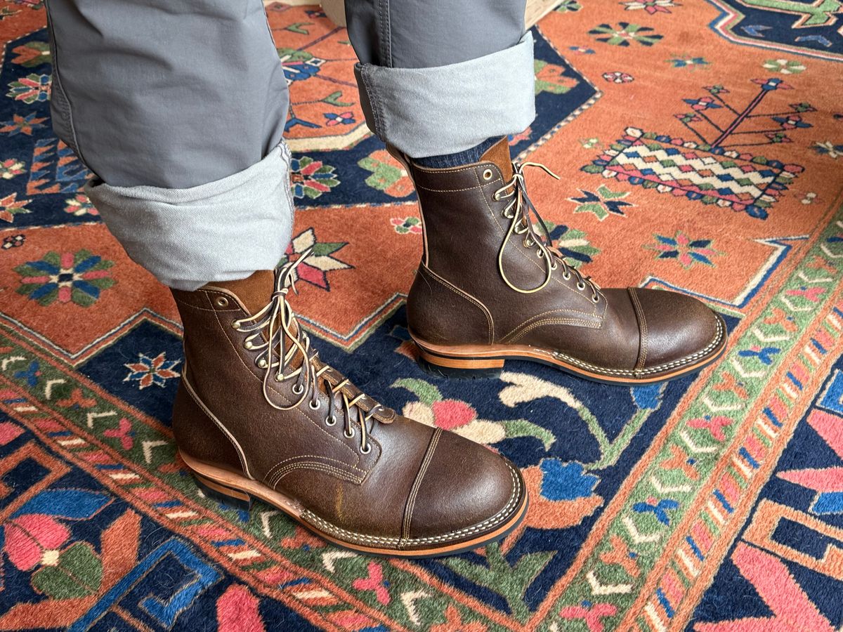 Photo by Mike on December 3, 2025 of the Bordon Custom Model in Horween Cinnamon Waxed Flesh.