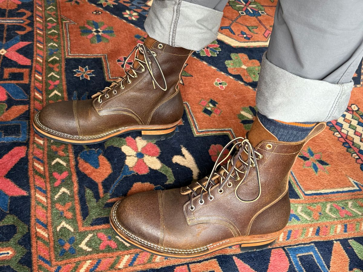 Photo by Mike on December 3, 2025 of the Bordon Custom Model in Horween Cinnamon Waxed Flesh.