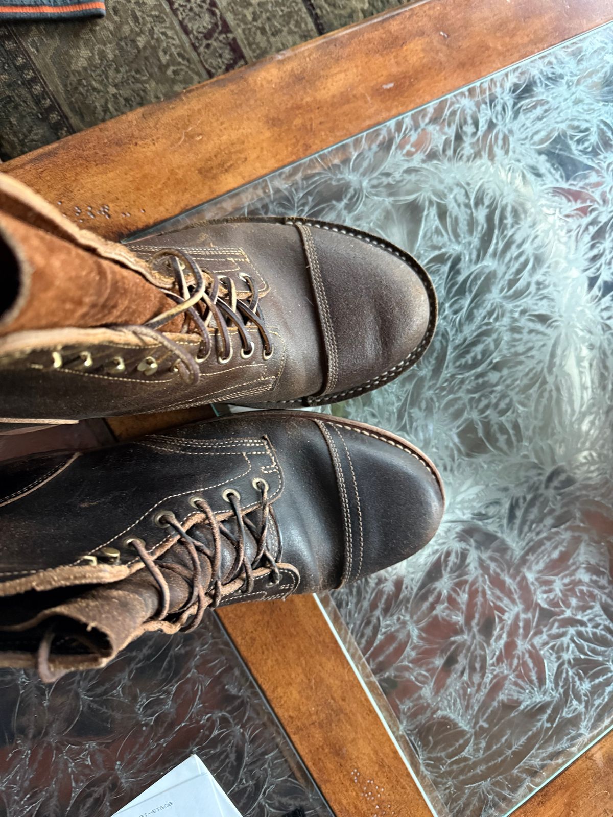 Photo by Mike on December 14, 2025 of the Bordon Custom Model in Horween Cinnamon Waxed Flesh.