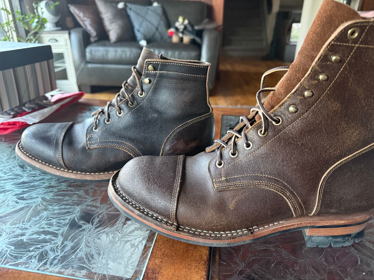 Photo by Mike on December 14, 2025 of the Bordon Custom Model in Horween Cinnamon Waxed Flesh.