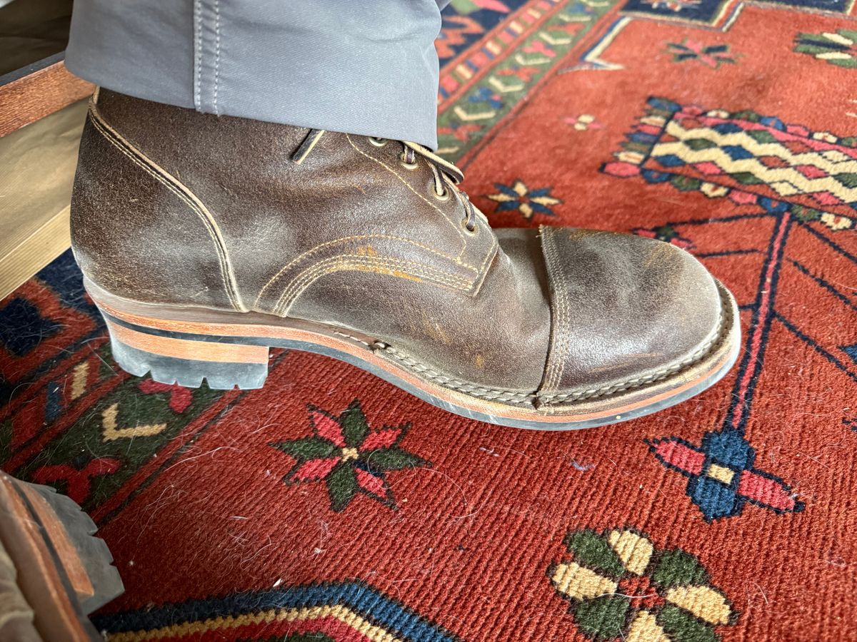Photo by Mike on January 2, 2026 of the Bordon Tukano in Horween Cinnamon Waxed Flesh.