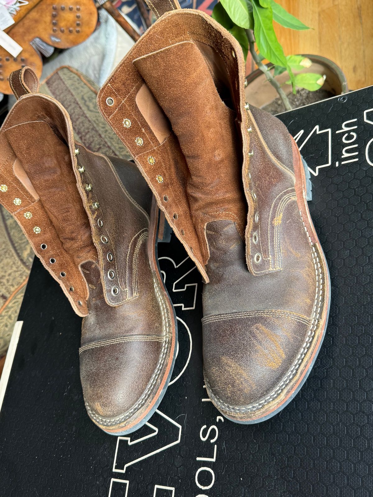 Photo by Mike on January 2, 2026 of the Bordon Tukano in Horween Cinnamon Waxed Flesh.