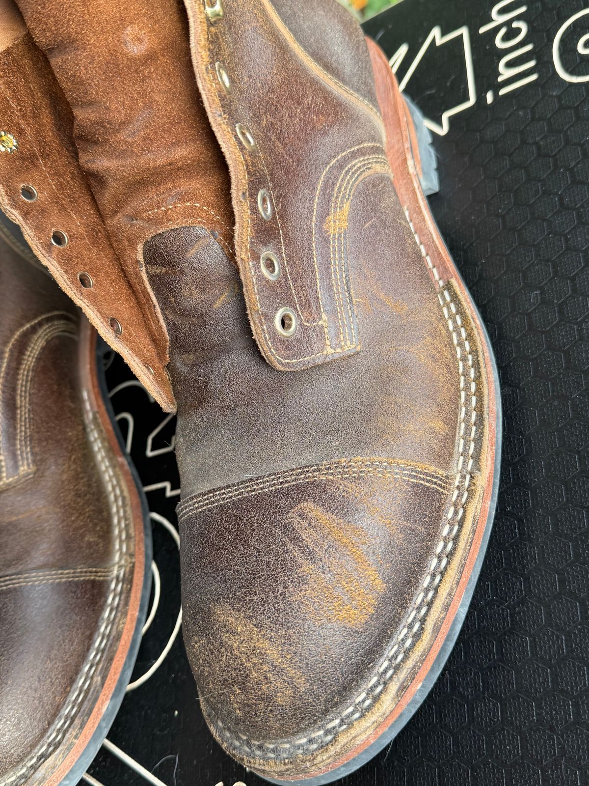 Photo by Mike on January 2, 2026 of the Bordon Tukano in Horween Cinnamon Waxed Flesh.